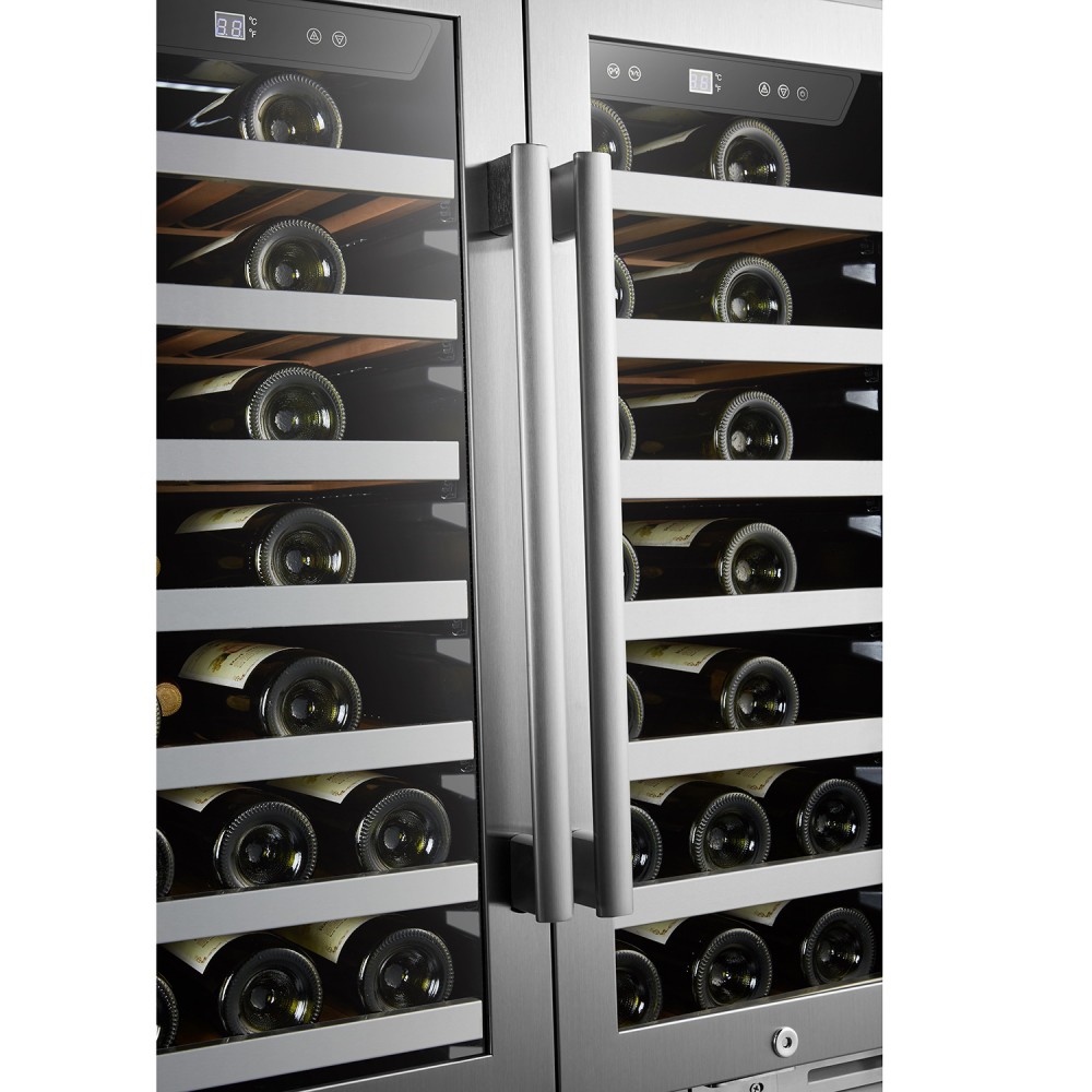 LanboPro Stainless Steel Dual Zone Wine Cooler Seamless Stainless